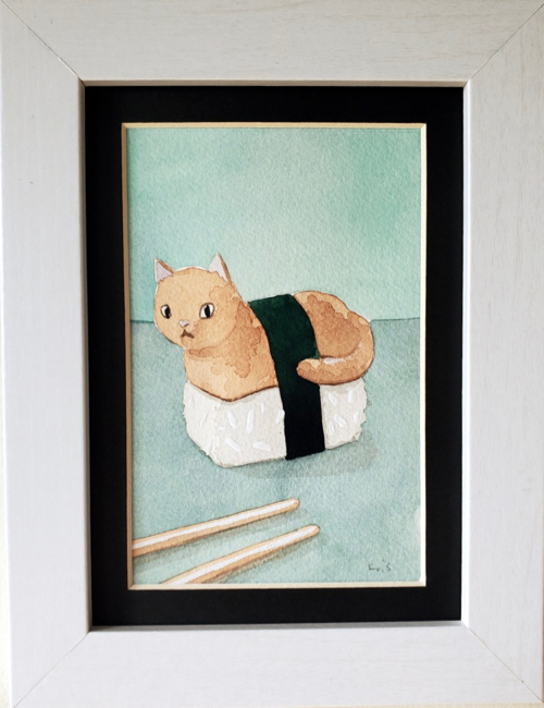 Click to view detail for Sushi Cat 1 3.75x4.75 $350
